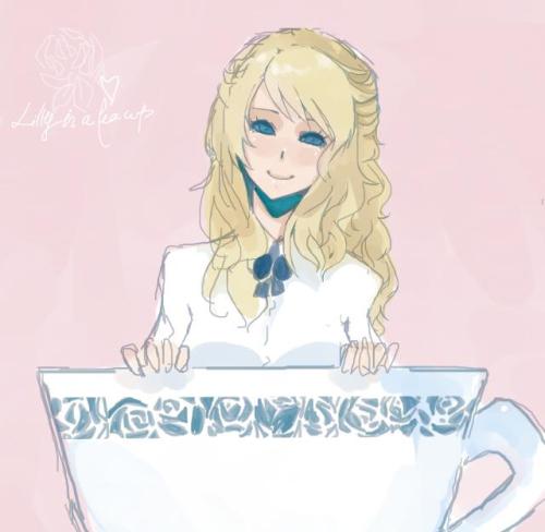 ruby-man:  Lilly in a tea cup