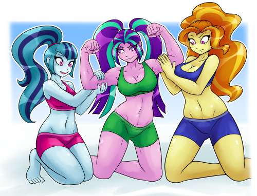 ambris:Fun little Dazzlings commissions for LoneTrekker~Aria is SWOL 