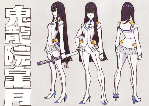 h0saki:  Satsuki drawings by Kill la Kill character designer and chief animation director Sushio,  featured in his full-colored artbook “LOVE LOVE KLKL”. 