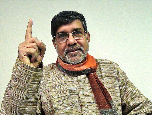 Malala Yousafzai and Kailash Satyarthi, children’s rights activists in India, have