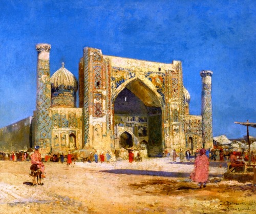 Mihail Nicolaevich Belaevsky - The Sher-Dor Madrassah, Samarkand, Uzbekistan - 1895