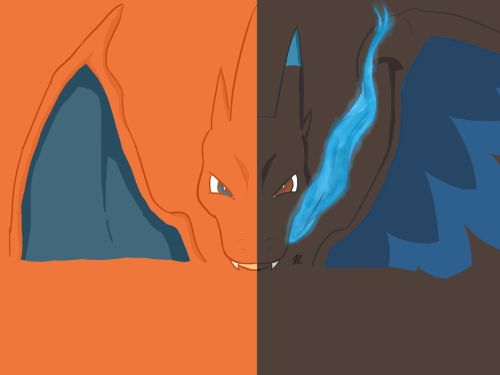 Made a Mega Charizard wallpaper. I think it came out pretty good :)