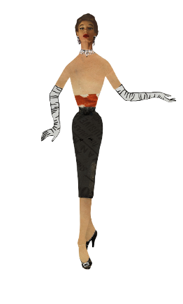 A few of the paper dolls that Yves Saint Laurent created between 1953 to 1955Along with 11 dolls he 