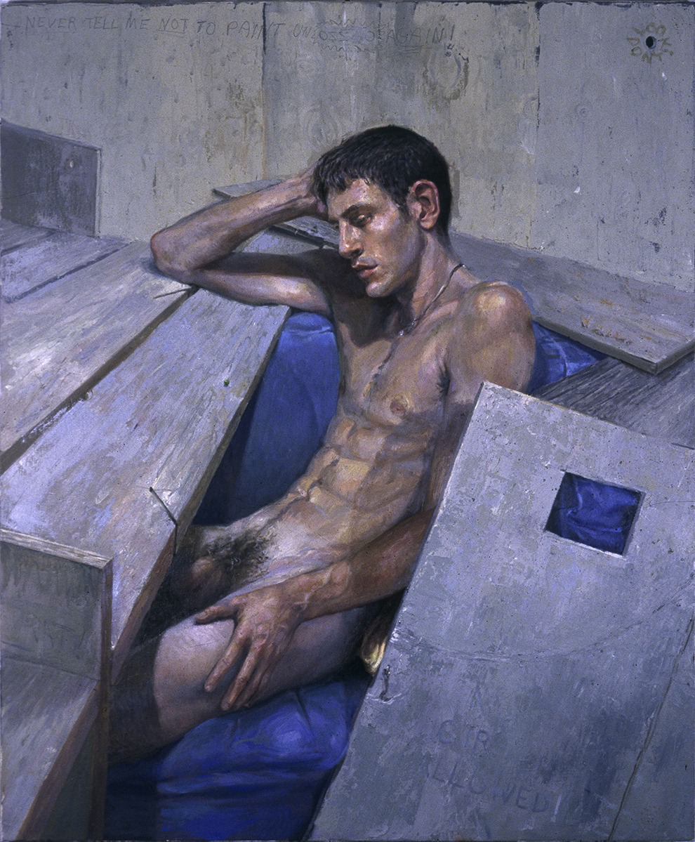   Paul Beel, “Stefano with Wood”, Oil on Canvas, 2000  