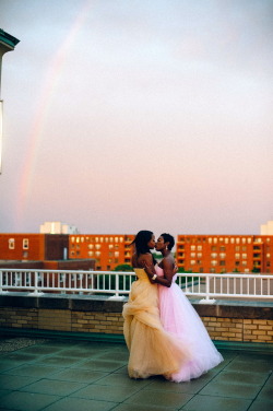 fuckyeahdykes:  A Perfect Rainbow on our Wedding Day  submitted by Sabrina Lee 