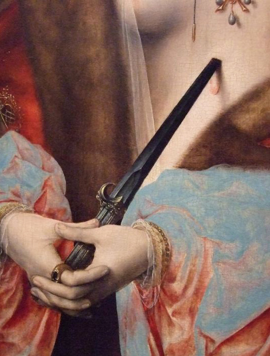 c0ssette:  Joos van Cleve,Lucretia (detail) 15th -16th century 