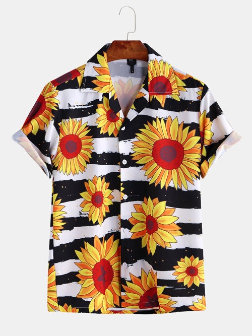 strangeavenueexpert:Summer Avocado Flower Leaf Plant Print Summer Shirts And Floral BlousesCheck out