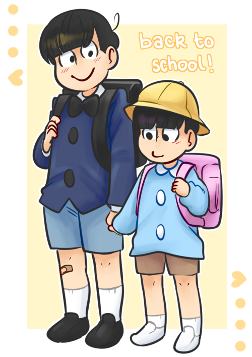 breezyzephyr: [age au] the two youngest getting ready for school!