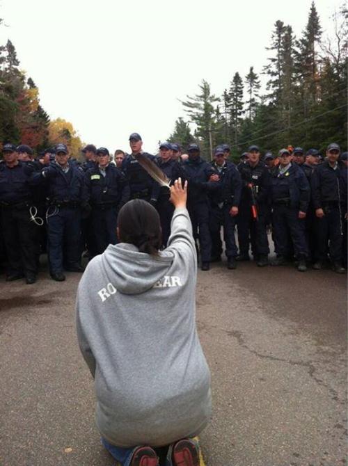 ellorgast:Today, RCMP showed up to a peaceful Indigenous anti-fracking protest in New Brunswick with