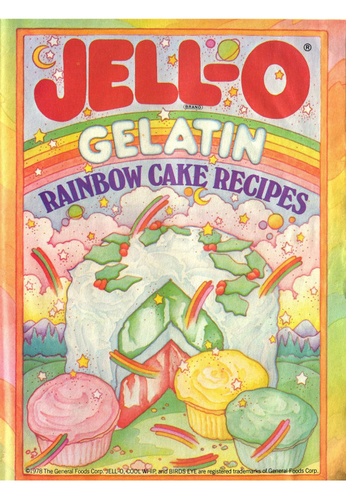 Jello-o Gelatin Rainbow Cake Recipes, 1978. General Foods, USA. Via Eudaemonius / Flickr