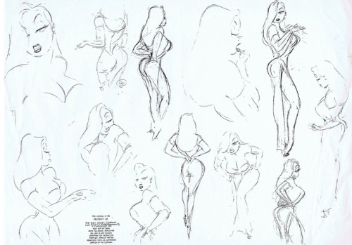 talesfromweirdland:Model sheets for Jessica Rabbit, the drag queen from Who Framed Roger Rabbit? The