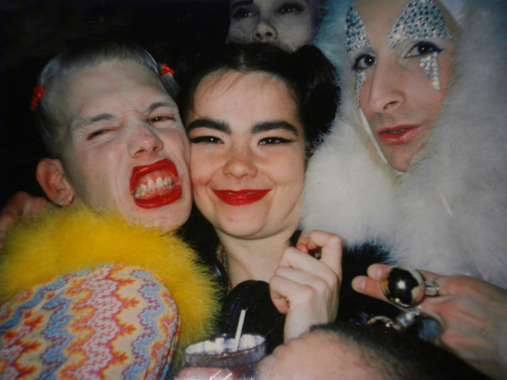 crackheadparis:  Björk with club kids Michael Alig and James St James. 