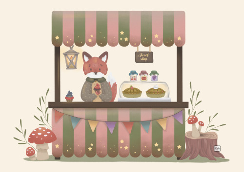 — sweet-shop• photoshop CC + paint tool sai + wacom bamboo pen & touch© deb manci  | insta: @deb