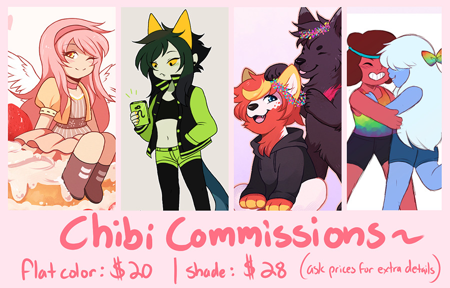 I’m going to be taking a small handful of chibi commissions because I need to help