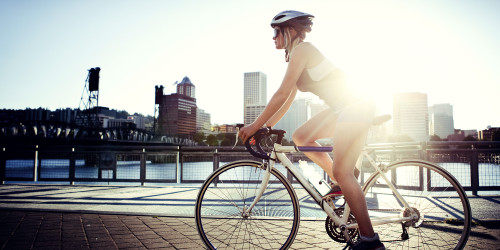 bitsoflight: Woman Cyclist, Chicago IL.