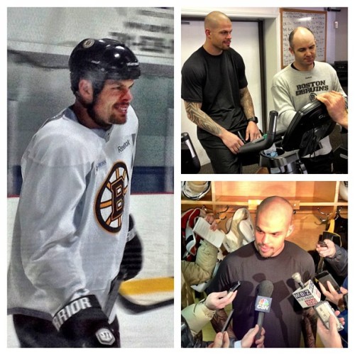 Nathan Horton joined his #Bruins teammates at Ristuccia today.