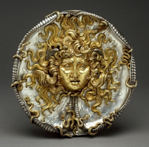 hadrian6:Medusa. 1911. Vincenzo Gemito. Italian 1852-1929. gilt silver. Getty Museum.  h