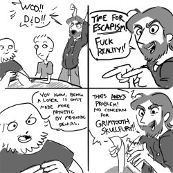 matahitorigoto:  atamajakki:  ninastestanin:  noobtheloser:  These are the first ten comics in a zero-effort, wrote-itself story about my D&amp;D group. Somehow the response I got to this was better than the response I get to 90% of the things I put a