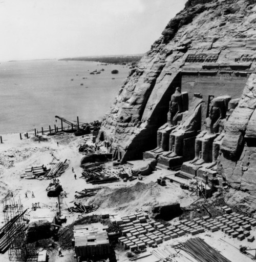 General view of Abu Simbel temple which must be moved because of the rise of Nile level, December 21