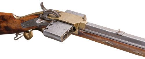 Percussion Harmonica Rifle crafted by Johnathon Browning, father of John Browning, and also carried 