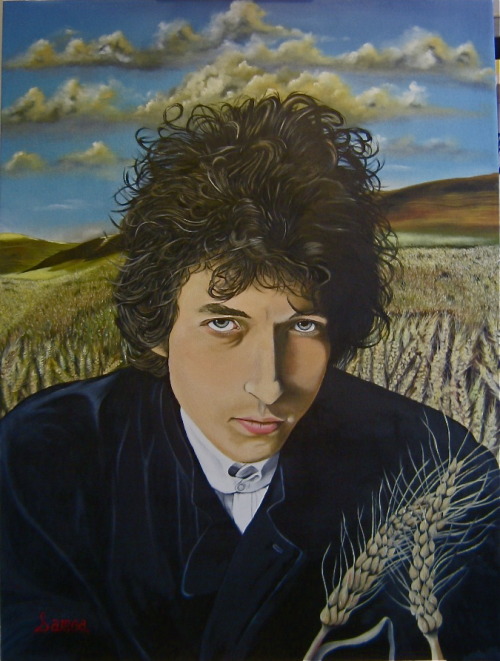 Bob Dylan #3   -   Samoa ( outsider artist)Japanese , b. ?Oil on canvas, 40″x 30″