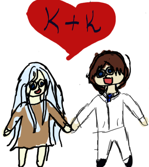 A random quick ugly ass doodle of Kaiba and Kisara.Why?cause why not..