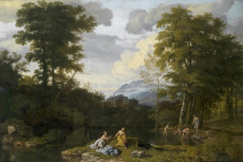 Johannes Glauber (1646 - 1726)Classic landscape with Arcadian staffage