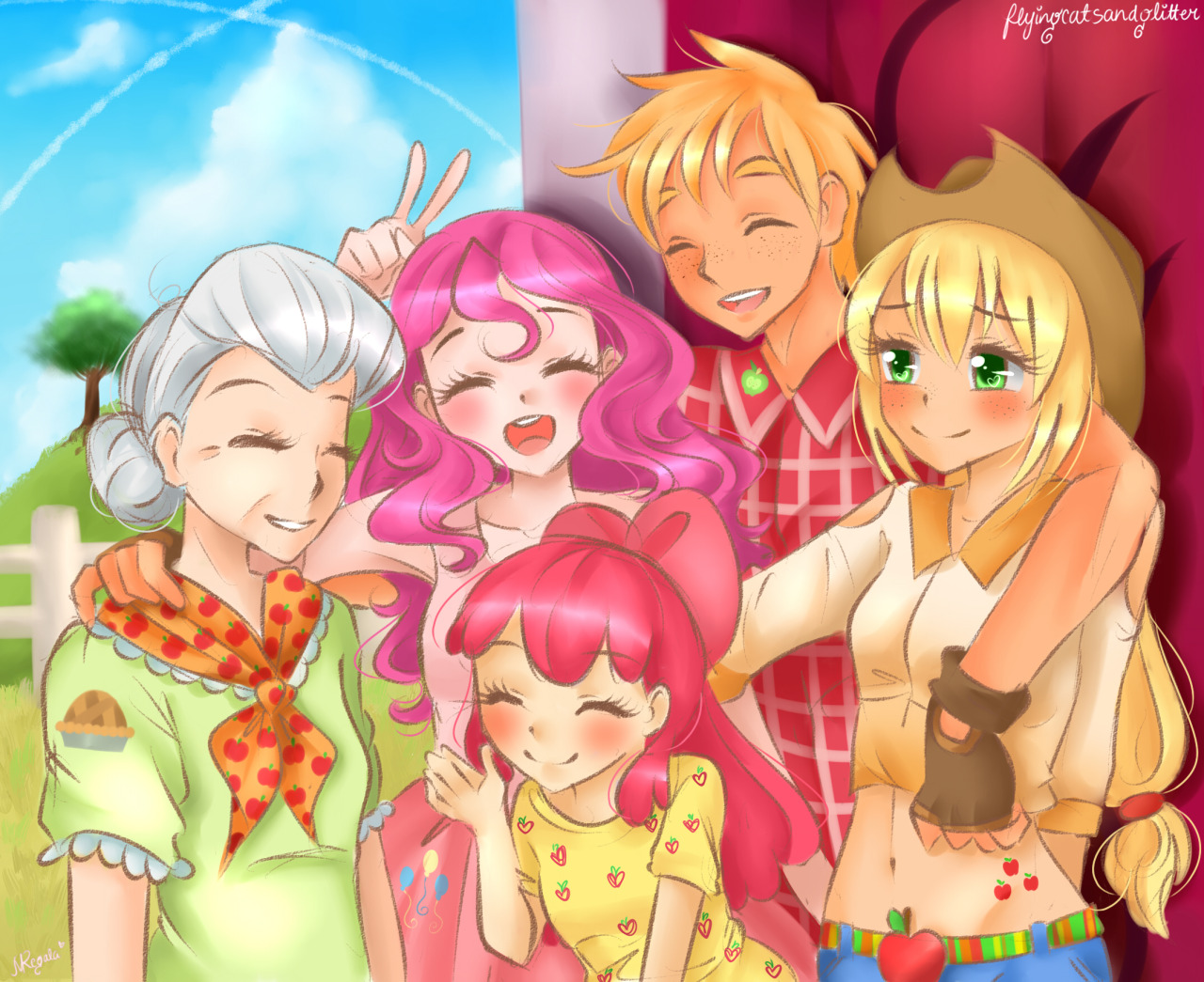 flyingcatsandglitter:  The Apple family feat. Pinkie Pie. though surely she’s a