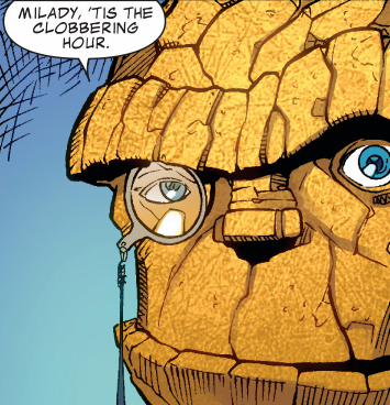 misterjjjcomics:  Milady, ‘tis the clobbering hour. Sue Storm and Ben Grimm from Dark Reign: Fantastic Four #2 Jonathan Hickman Sean Chen Lorenzo Ruggiero John Rauch 