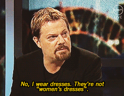 demoni:  the-platonic-blow:  Eddie Izzard on The Project (Australia) [x]  I love how he looks 500% done in the second gif. 