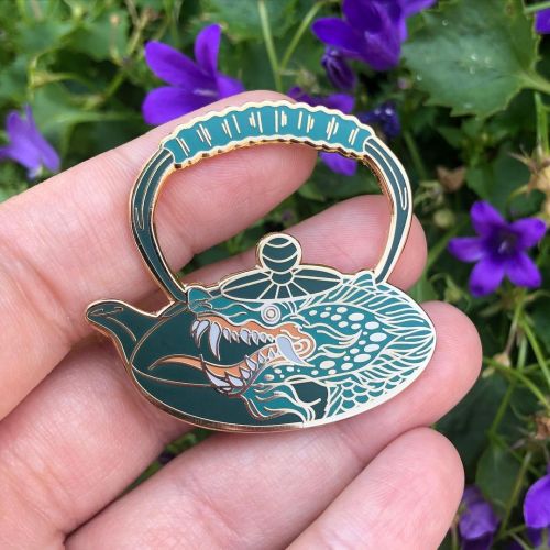 Jade dragon tea pot pins are in the shop! I think this is a personal favourite, I do love my tea and