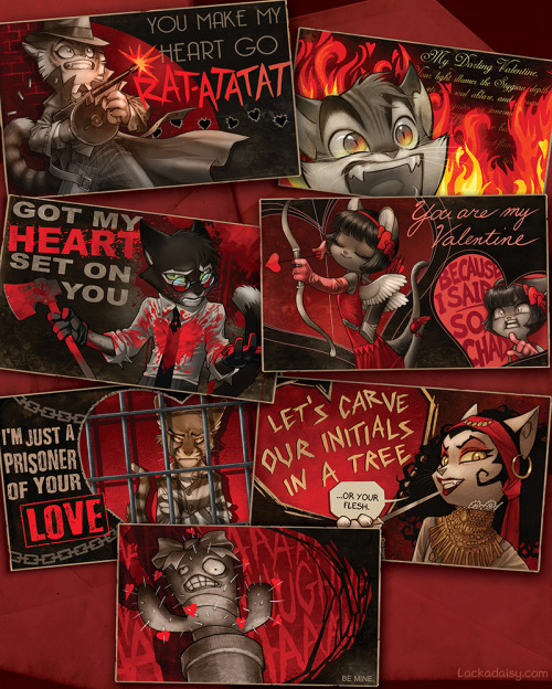 lackadaisycats: These valentines from last year are now available as actual valentine cards in the o