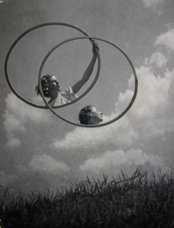 foxesinbreeches:  Two Hoops by Charlotte Bracegirdle, 2011 (collage from original photograph by Tibor Csorgeo)