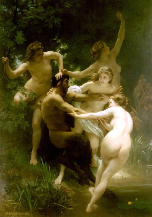 Nymphs and Satyr.1873.Oil on Canvas.260 x 180 cm.Sterling and Francine Clark Art Institute, Williams