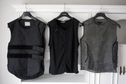 sombre-mais-beau:  Helmut Lang &amp; Raf Simons iterations of the bulletproof vests.