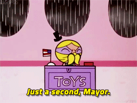 cartoon:BLOSSOM: Sorry, Mayor. There was traffic this morning.The Powerpuff Girls, Best Rainy Day Ad
