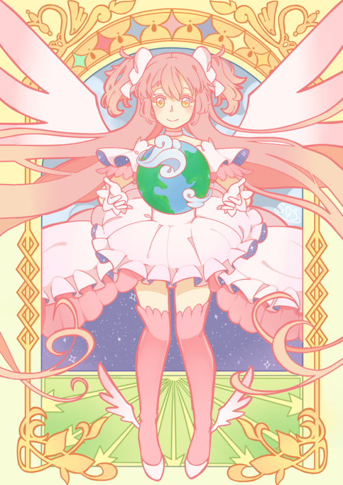 Happy Earth Day everyone!This is a Godoka piece I drew for @dotzines Earth Love 2019 Zine! It’