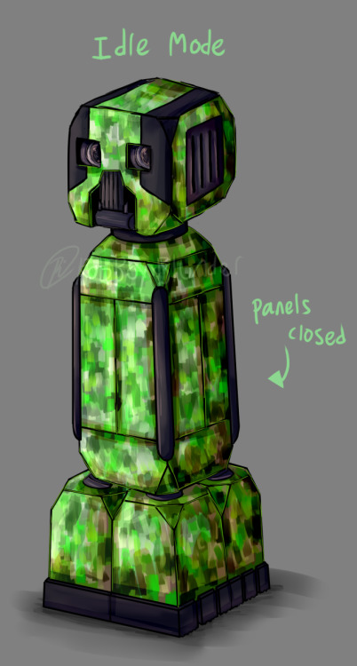 As I promised forever ago, I did the robot creeper to go with my robot enderman! I think the design 