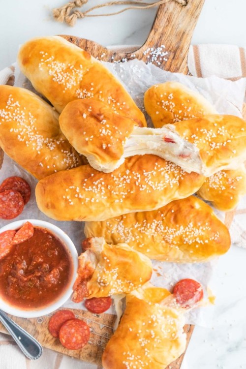 Pizza Stuffed Pretzel Logs