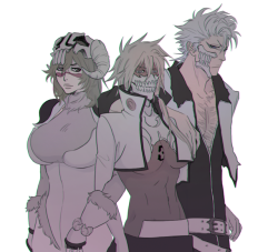 batemeuma:  Hueco Mundo rapidly updated from Barragan to these three, and now it’s ruled by a supermodel threesome. Or duo… Certain people just can’t be trusted to do anything.