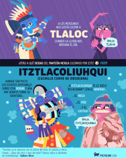 pictoline:A los mexicanos nos gusta culpar a Tlaloc cuando la lluvia nos arruina el día. ❄️ ¿Pero a qué deidad culpamos por este 🐶 frío?❄️