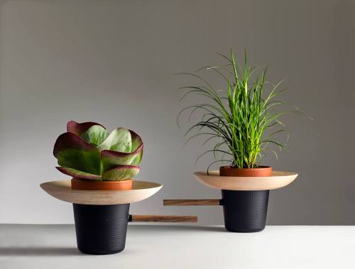 everything-creative: One shape and three materials in four objects This line of plant pot, ceiling l