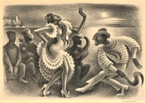 wtxch: Miguel Covarrubias (Mexican, 1904–1957) Rumba , 1942 Lithograph