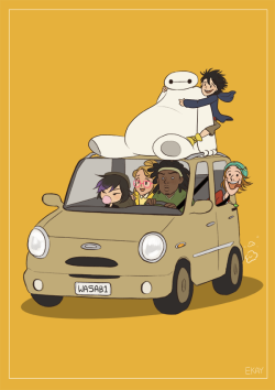 ekayart:  Big Hero 6 print for Overload 2015 !   I might change the background but I do quite like how simple it is… 