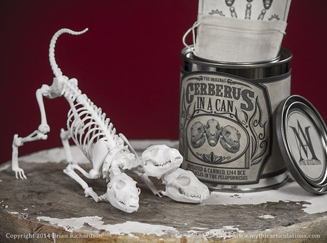 e-phemero:  Poseable “Cerberus in a Can” now available in our Etsy shop Someday