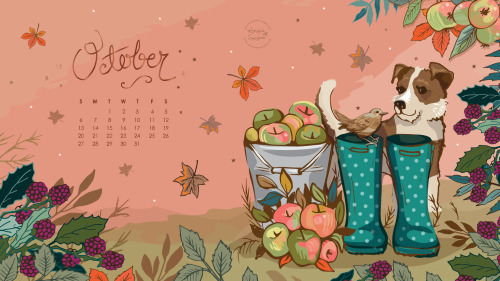 These wallpapers are made by Angie Spurgeon at Artwork by Angie. You can receive them every month by