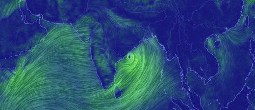 Extreme weather in India, Sri Lanka, BangladeshThe tight spiral you see on this global map shows win