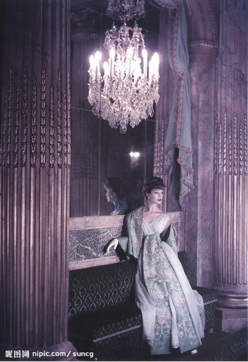 Evening JacketCastillo for Jeanne Lanvin1950Jeweled silk organza evening jacket with matching obi sa