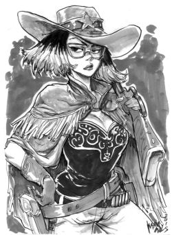 karladiazc:  Cowgirls! this time inks + markers