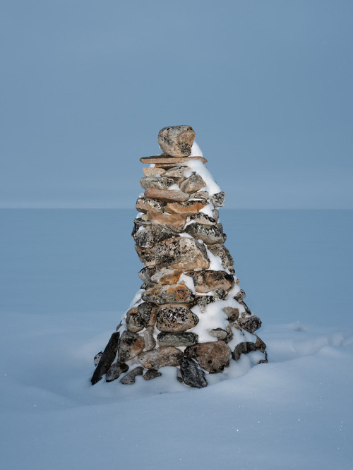 Inukshuk, 2018Photographed whilst on assignment for #AirInuit in #Pingualuit National Park, March 20